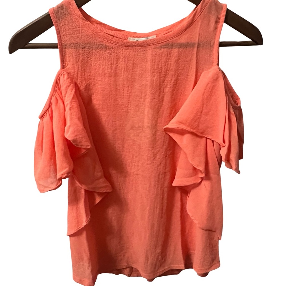 NWT Hayden Los Angeles Coral Cold Shoulder  Women's Top